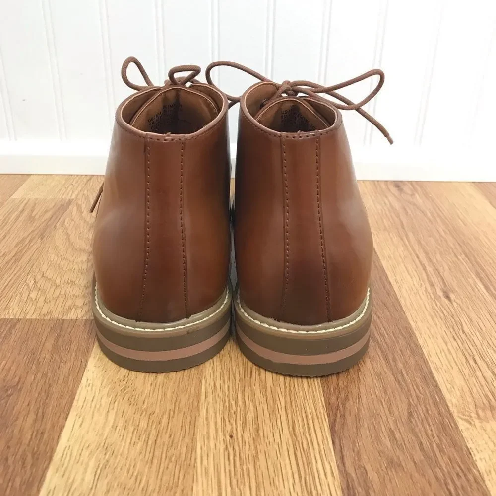 KENNETH COLE REACTION Mens Parker Brown Leather Chukka Boot Lace Up‎ Size 9 New